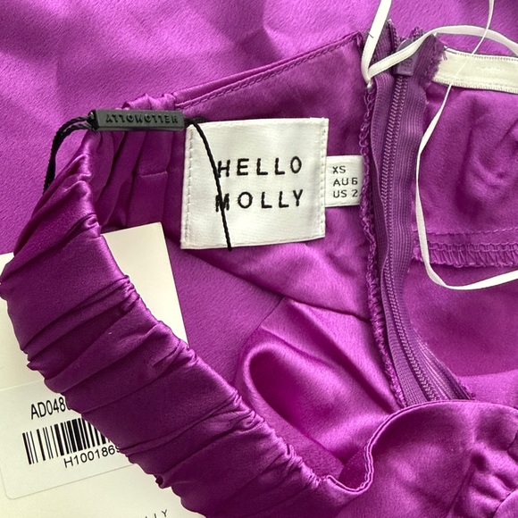 Hello Molly Vibrant Purple Satin maxi NWT Size 2 - Picture 4 of 7